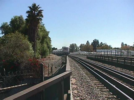 Train heads toward LA